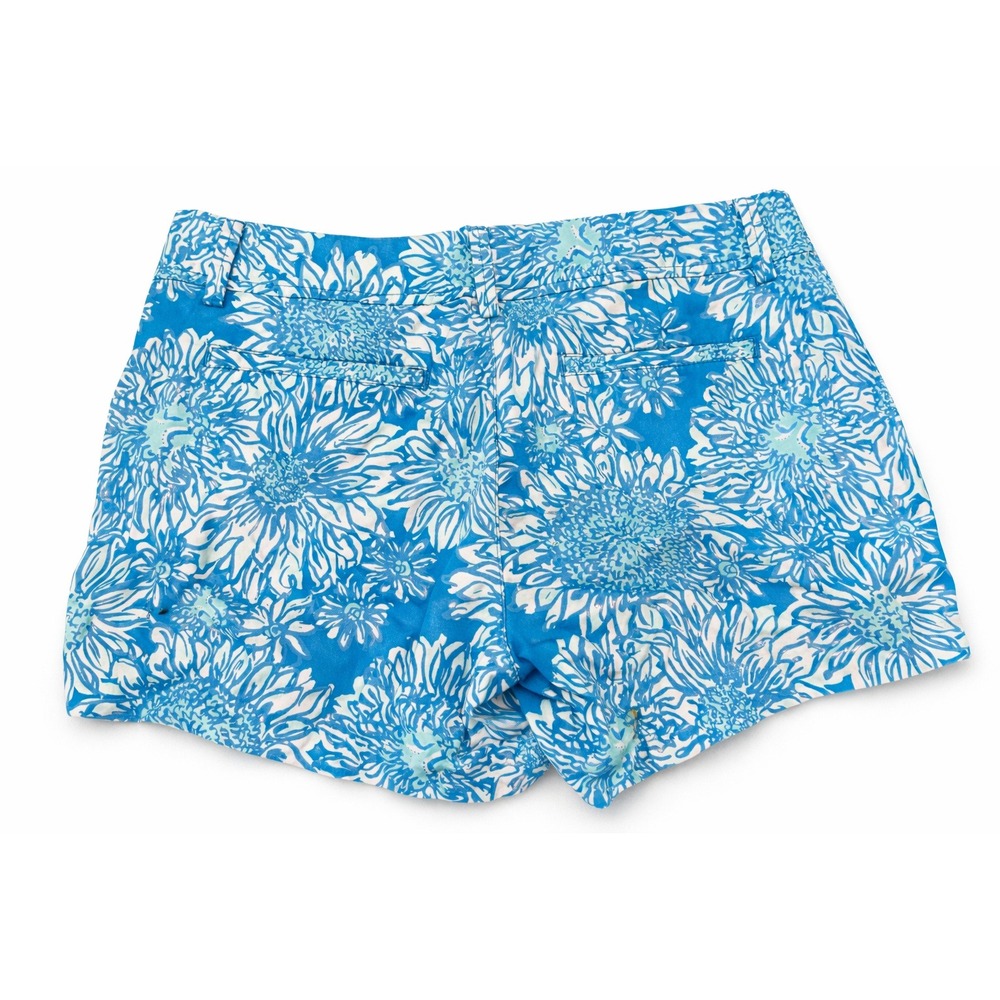Lilly‎ Pulitzer Classic Resort Women's Shorts Blue White Floral Preppy Size 6 - Picture 4 of 9